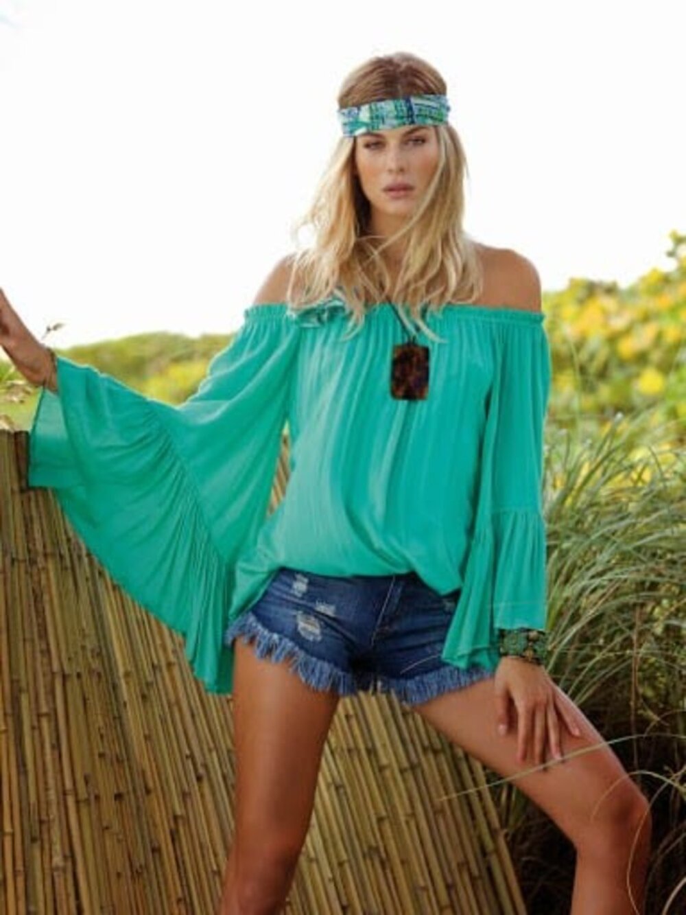 Elan Resort Collection - Off Shoulder Ruffle Tunic or Dress, One Size